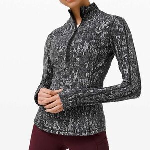 lululemon Swiftly Tech Half Zip Pullover - Black White Static - Size 10